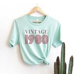 Vintage Graphic Tee 40th Birthday T-shirt NEW